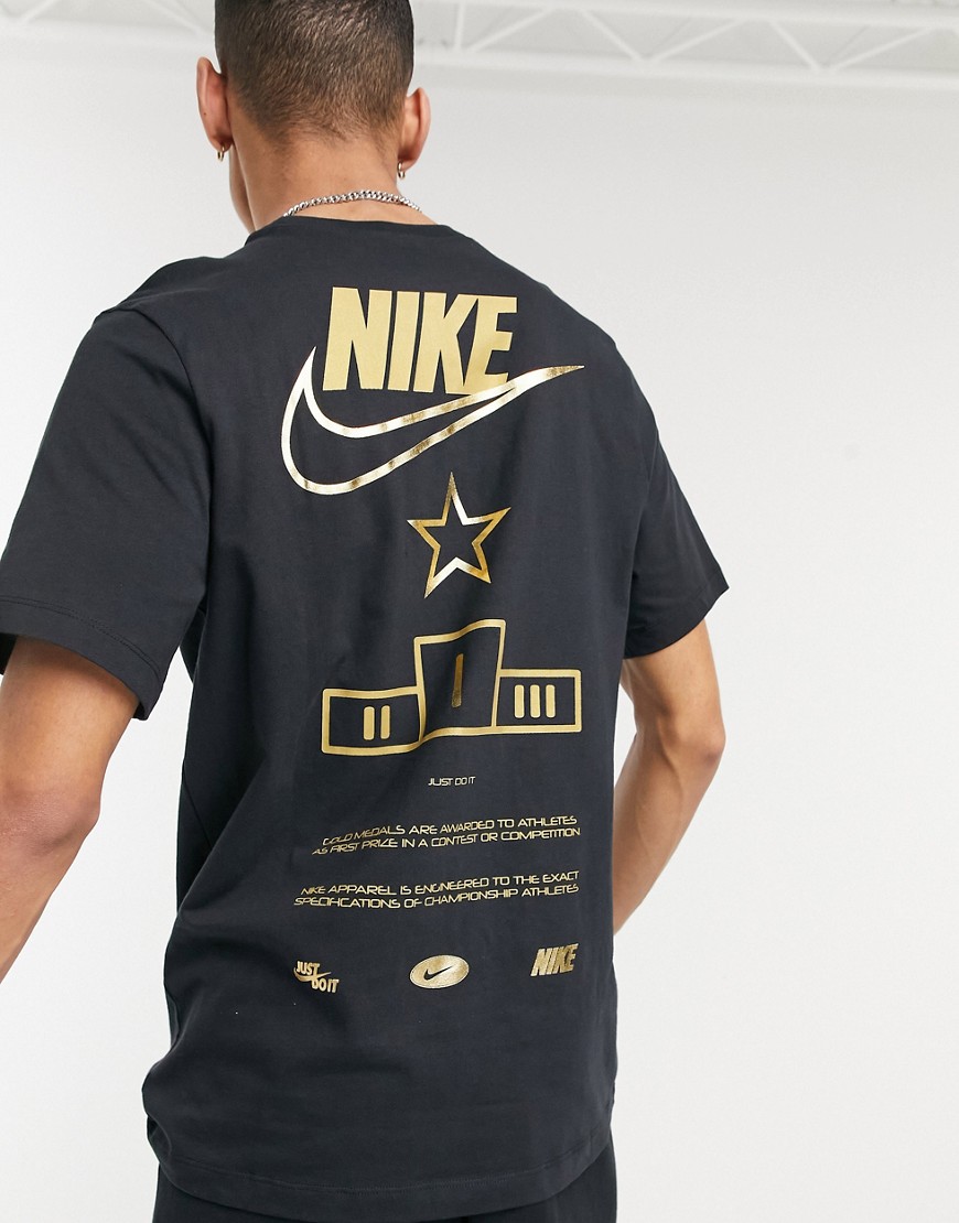 Nike 'Medal Stand' back print T-shirt in black
