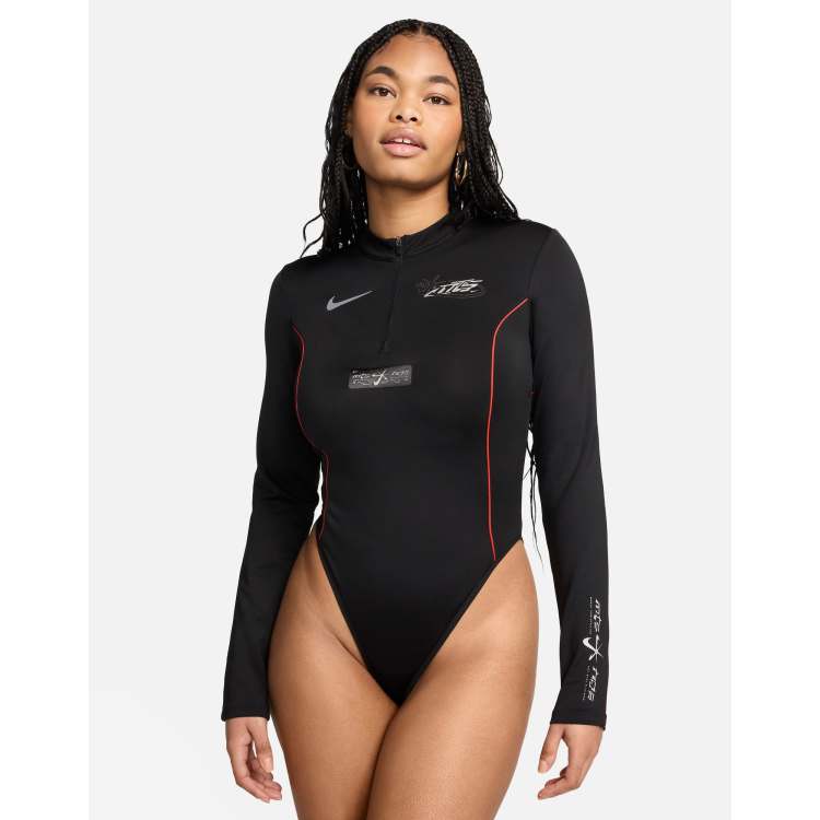 Nike Megan Thee Stallion long sleeve bodysuit in black | ASOS