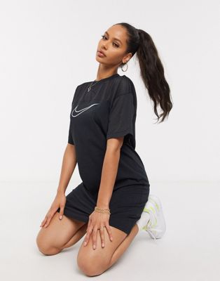 Nike mesh t-shirt dress in black | ASOS