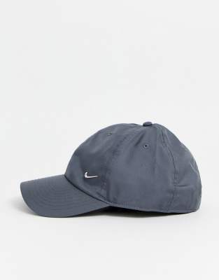 nike metal swoosh cap grey