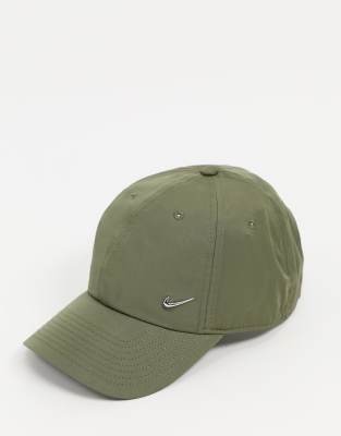 Nike metal swoosh cap in khaki | ASOS