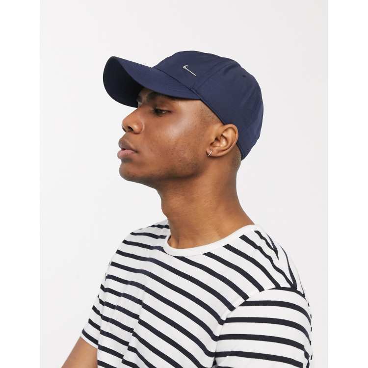 Nike metal swoosh cap in navy ASOS