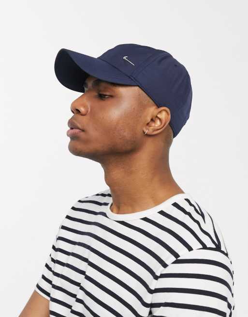 Nike metal swoosh cap in navy