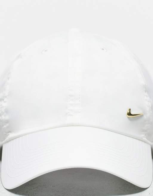 White and sale gold nike hat