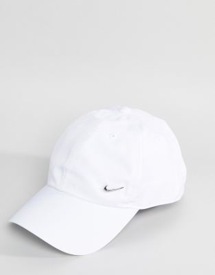 white nike swoosh cap