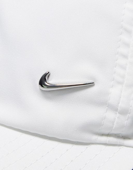 Nike metal swoosh cap in white