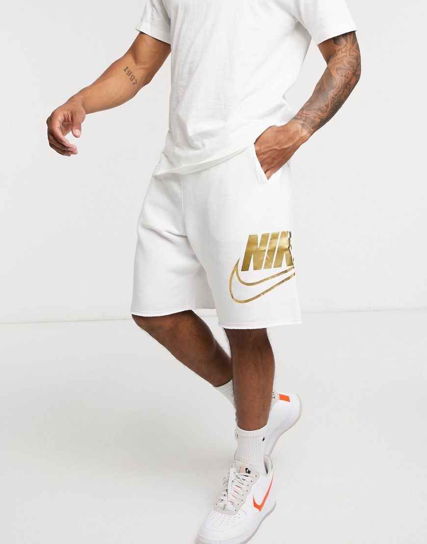 Nike metallic alumni short in white