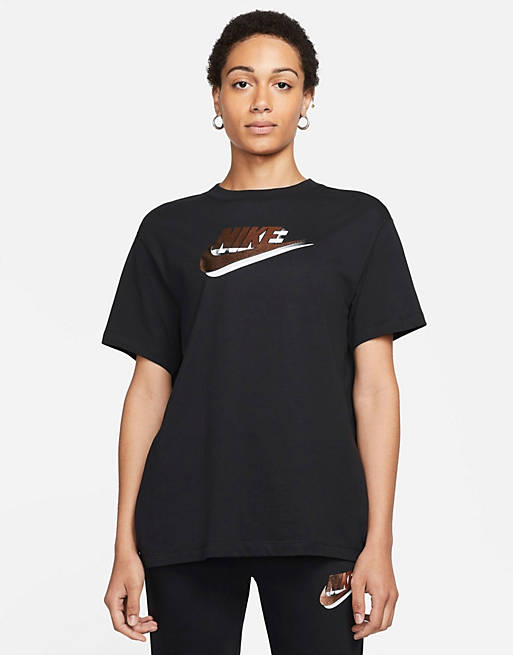 Nike Metallic Pack Futura t-shirt in black | ASOS