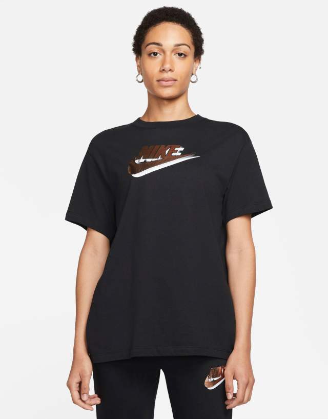 Nike Metallic Pack Futura t-shirt in black