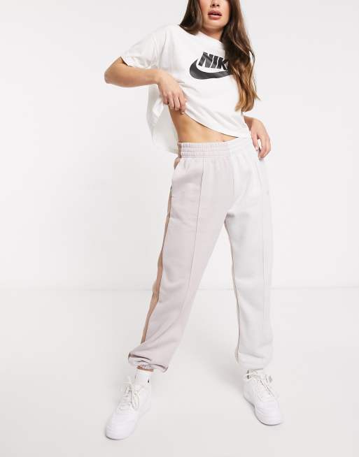 Nike Metallic Swoosh neutrals colour block tracksuit ASOS