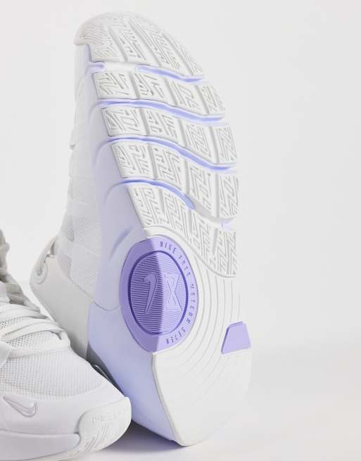 Nike Metcon 7 zapatillas de entrenamiento en blanco y morado, 4 de 5