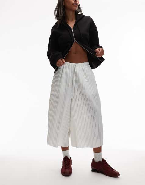 Nike mid rise pleated culottes in off white - view 1