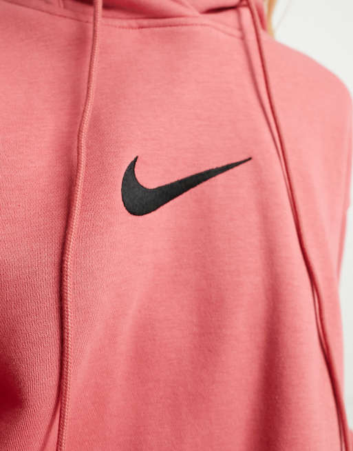 Nike Midi Swoosh hoodie in adobe pink