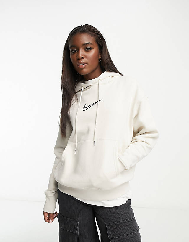 Nike - midi swoosh phoenix fleece hoodie in light orewood brown