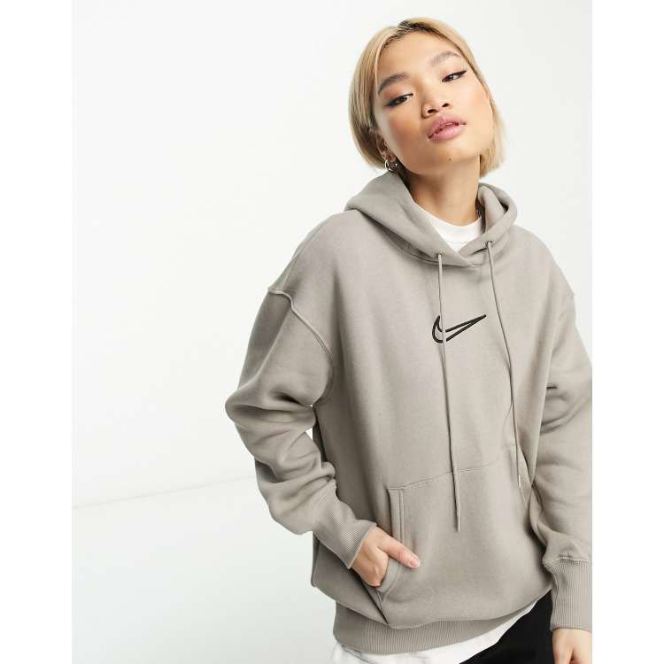 Nike Midi Swoosh phoenix fleece hoodie in moon fossil ASOS