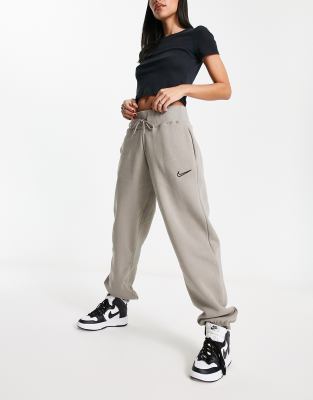 Nike Midi Swoosh phoenix fleece joggers in moon fossil - ASOS Price Checker