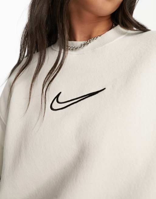 Nike Midi Swoosh phoenix fleece hoodie in light orewood brown