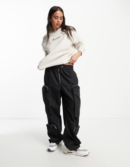 Nike Midi Swoosh phoenix fleece joggers in moon fossil, ASOS