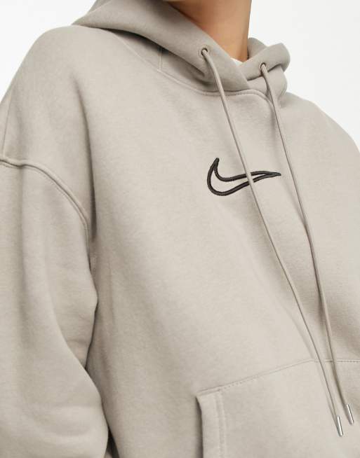 Nike - Midi Swoosh Phoenix - Grå hættetrøje i fleece, 4 af 4
