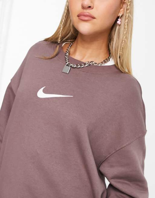 Nike Midi Swoosh sweatshirt in plum ASOS