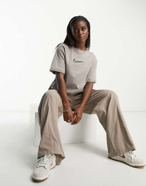 Nike Midi Swoosh phoenix fleece joggers in moon fossil, ASOS