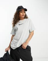 Nike Midi Swoosh phoenix fleece sweatshirt in moon fossil