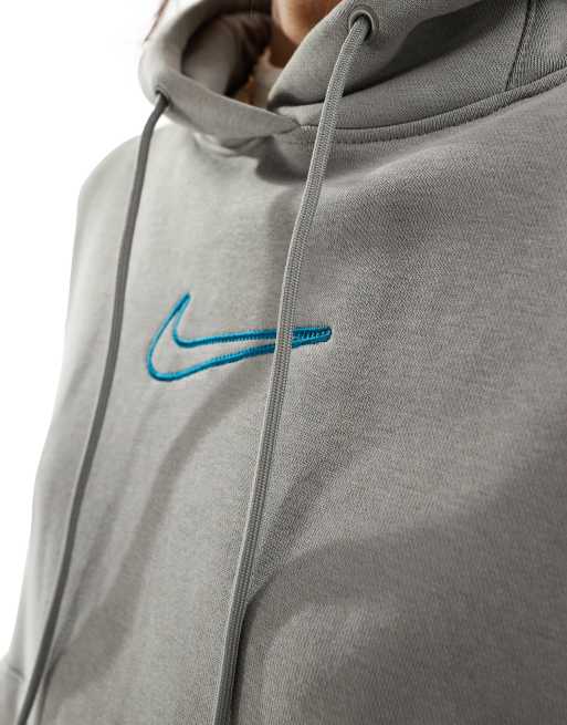 Nike Sweater Womens Plus SIze 2X Gray Fleece Hoodie Sweatshirt