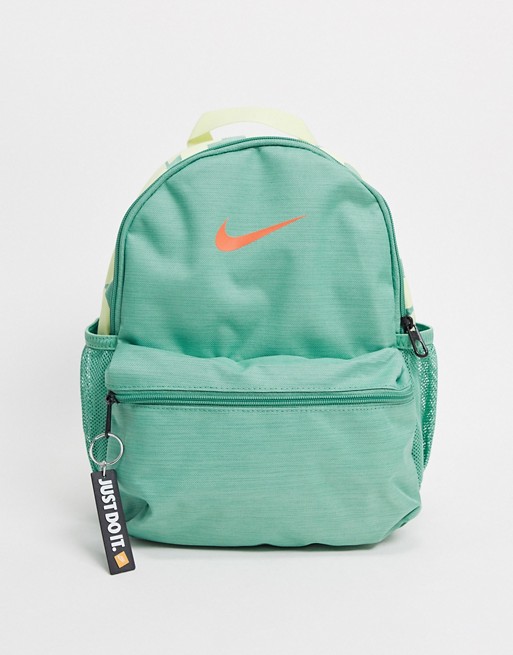 Nike mini just do it backpack in green and yellow