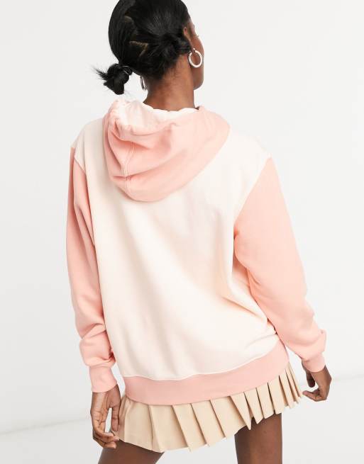 Nike mini metallic swoosh oversized colour block hoodie in tonal