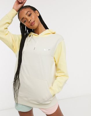 nike mini metallic swoosh pastel colour block hoodie