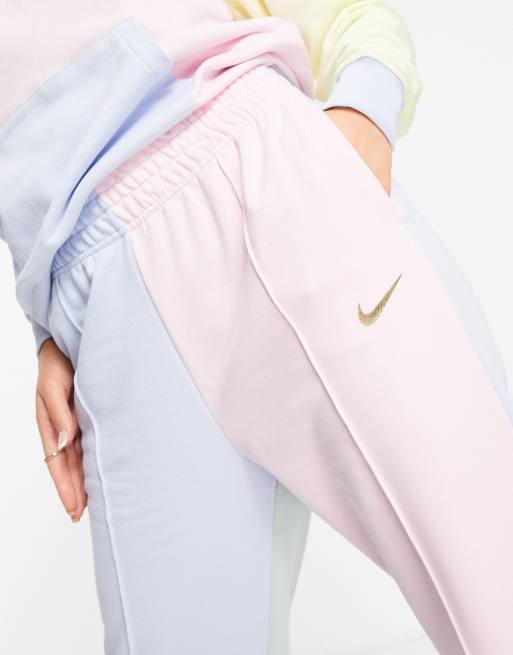 nike mini metallic swoosh oversized pastel green joggers