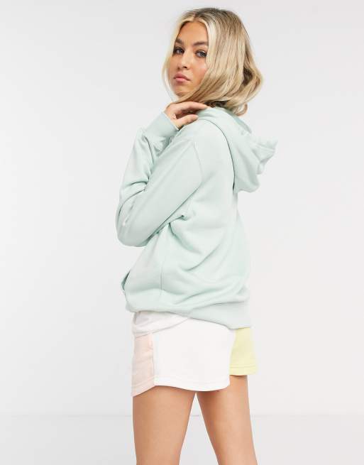 Nike mini metallic swoosh oversized pastel blue hoodi sale