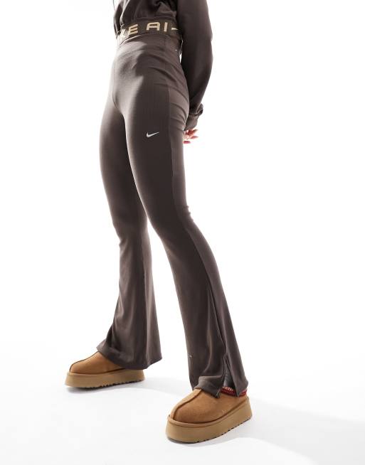 Brown Flare Leggings, Flare Tights