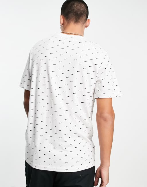 Nike Mini Swoosh all over print t shirt in white