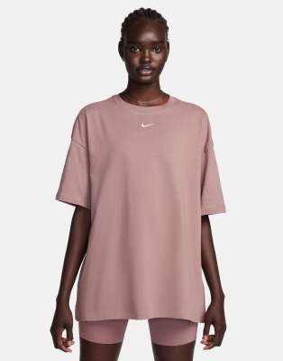 Nike Mini Swoosh Boyfriend Tshirt In Purpleneutral ModeSens