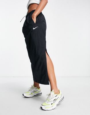 Nike mini swoosh cargo maxi skirt in black