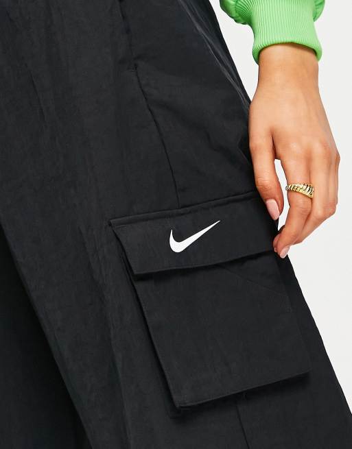 Nike mini swoosh cargo trousers in black