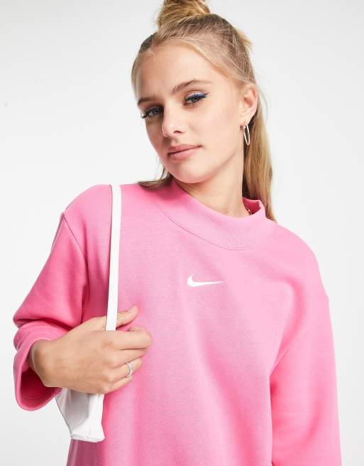 Nike mini swoosh fleece dress in pinksicle