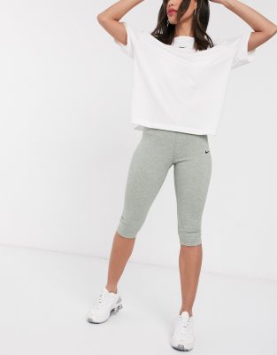 Nike Mini Swoosh Gray Capri Leggings | ASOS