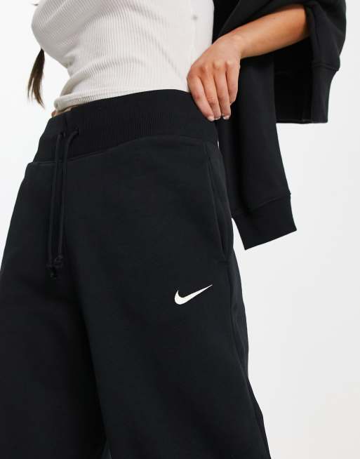 Nike mini swoosh high rise joggers in black