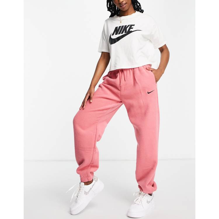 Nike swoosh joggers online pink