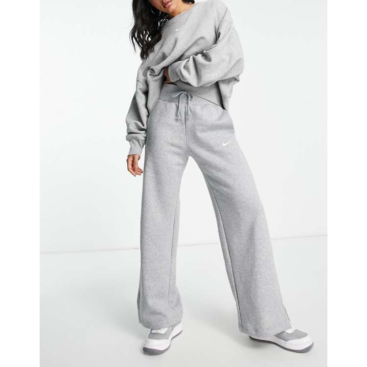 Nike wide leg sweatpants in brown