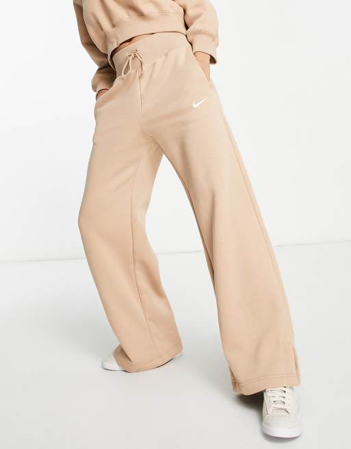 Nike Sportswear PANT WIDE - Tracksuit bottoms - hemp/sail/beige