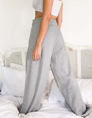 nike grey sweatpants wide leg