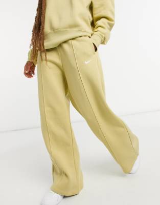 nike wide leg high waisted yellow joggers