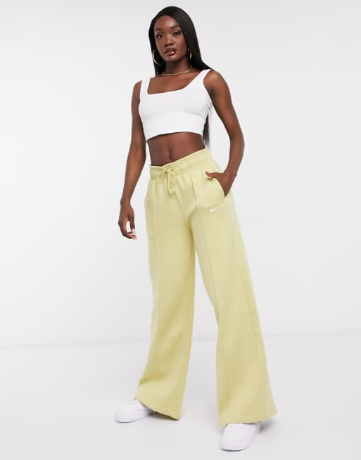 Nike mini swoosh high waisted wide leg sweatpant new arrivals