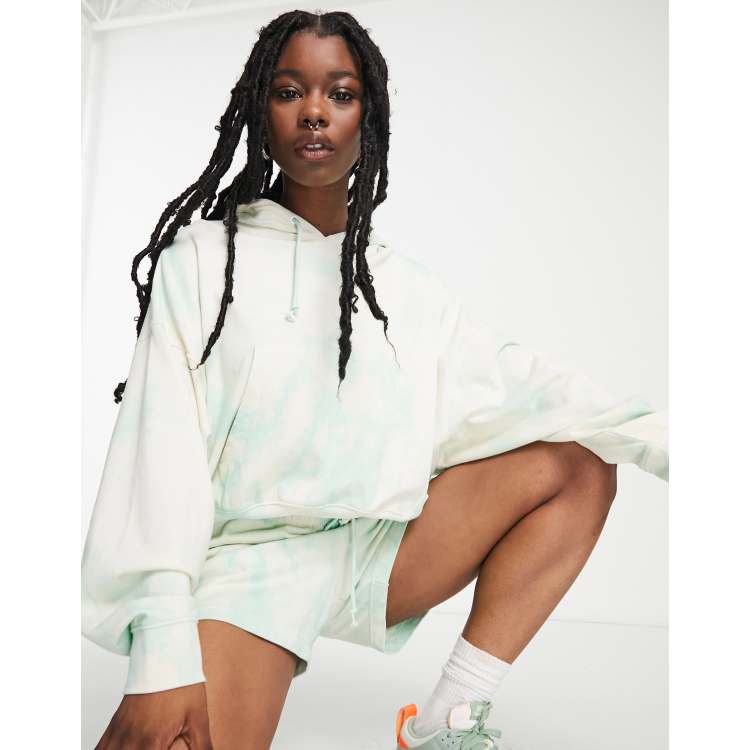 Nike mini swoosh jersey hoodie in mint green tie dye | ASOS