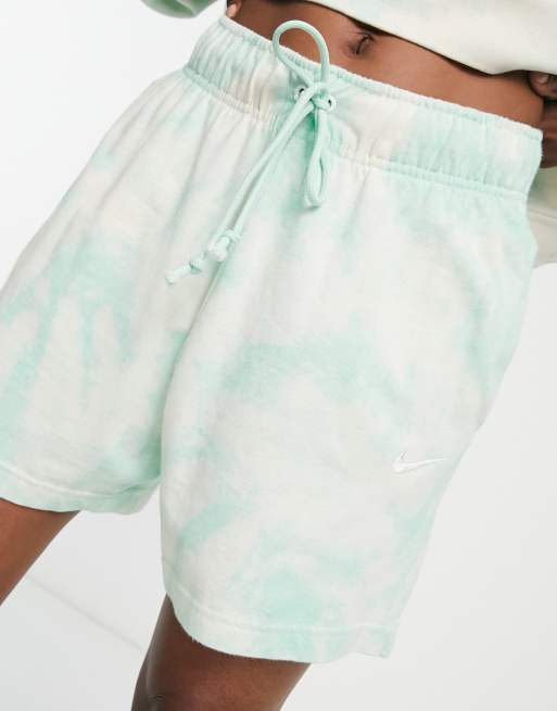 Nike mini swoosh jersey shorts in mint green tie dye ASOS