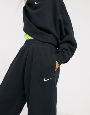 nike mini swoosh oversized black sweatpants