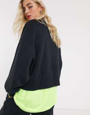 nike black mini swoosh oversized sweatshirt